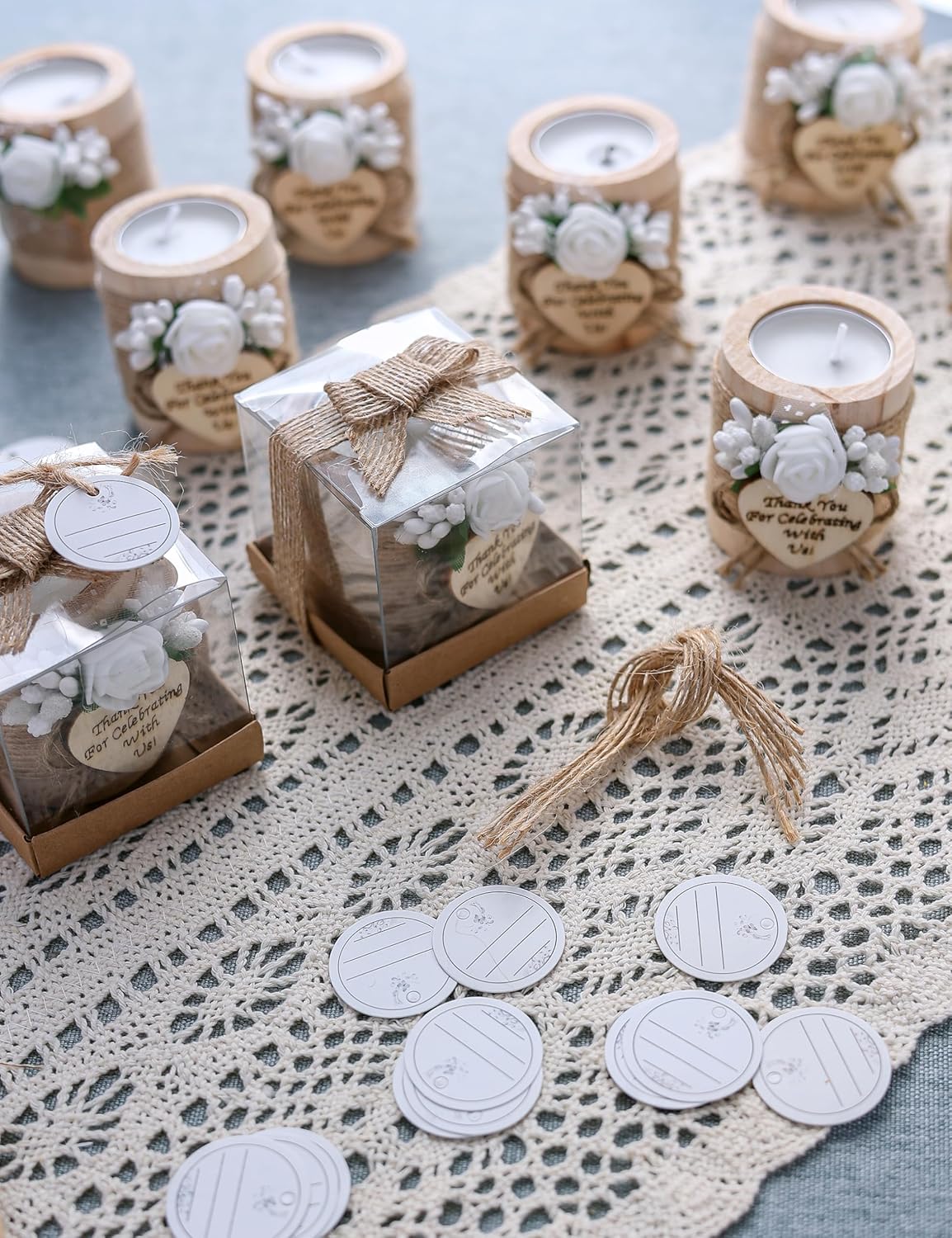 50 Piece Wooden Tealight Candle Holder Set