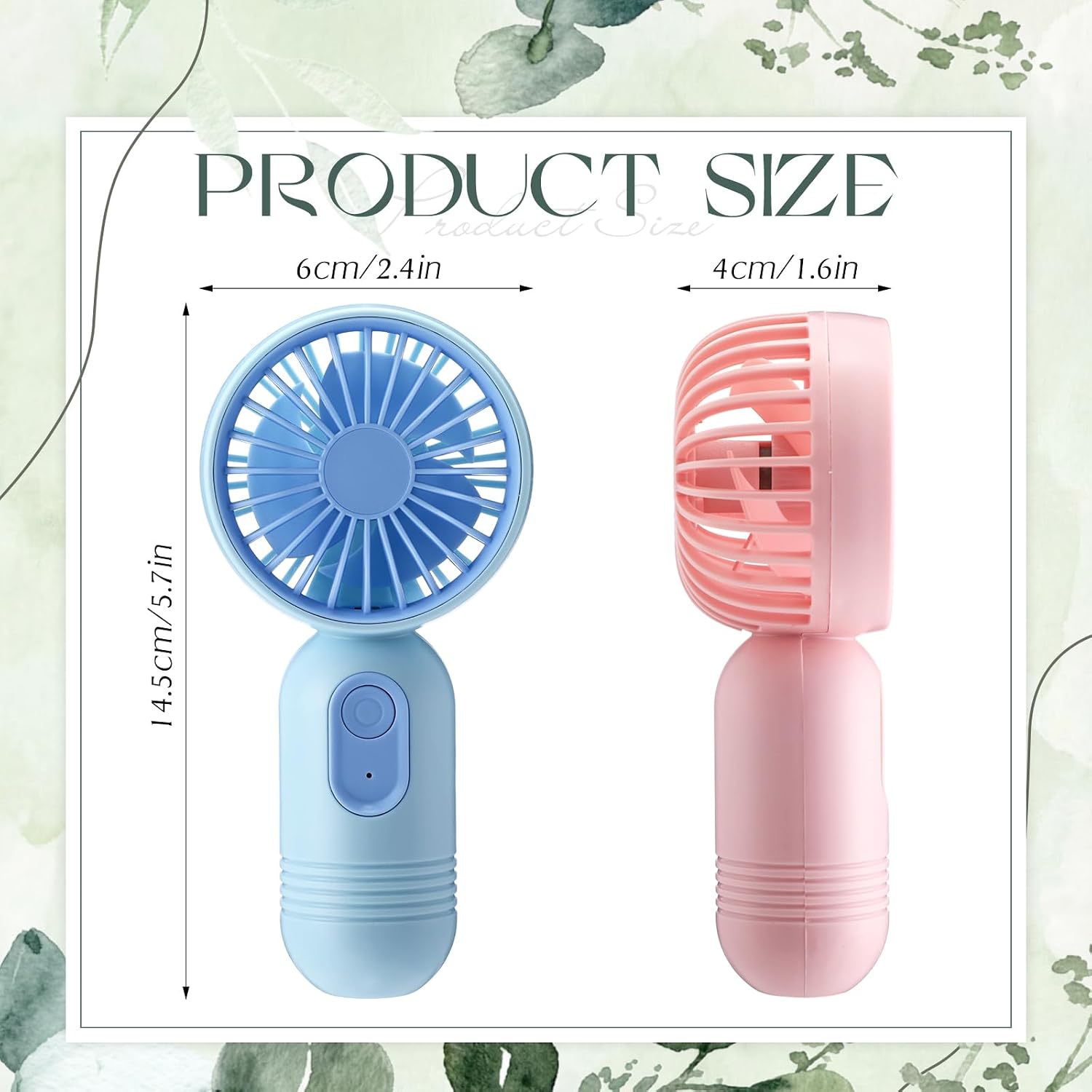 Retisee 50 Pack Wedding Mini Fans for Guests Bulk Personal Portable Handheld Fans Battery Powered Thank You for Celebrating Gift for Summer Outdoor Bridal Shower Favor(Leaf