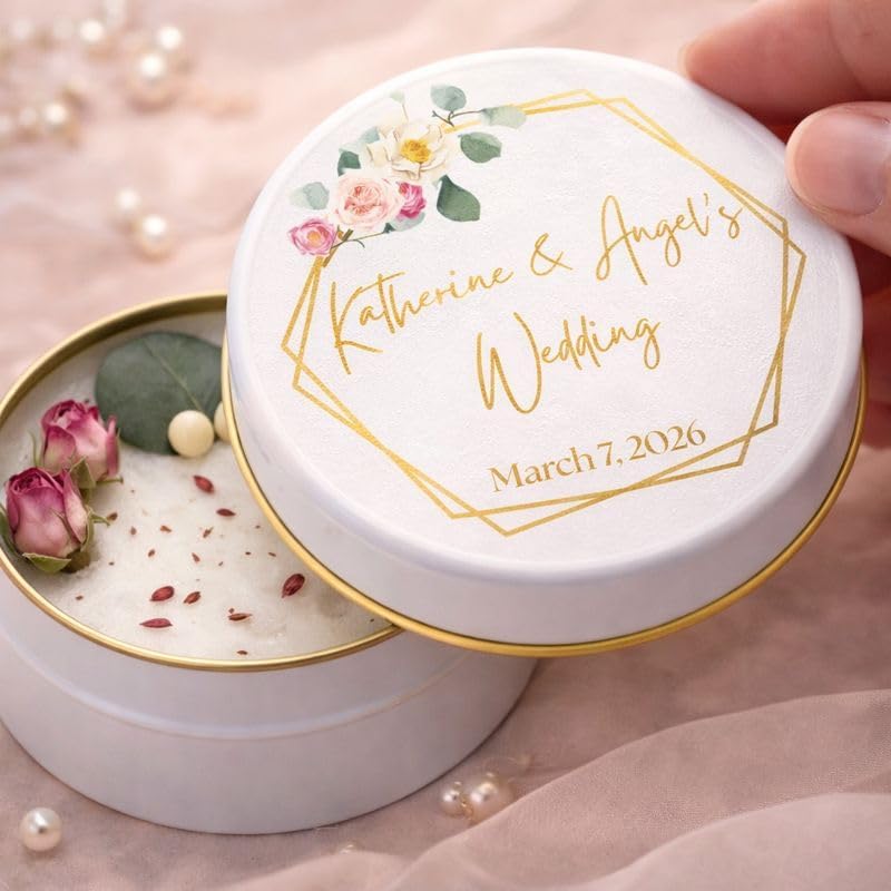 Scented Mixed Flower Candle Favors - Personalized for Weddings